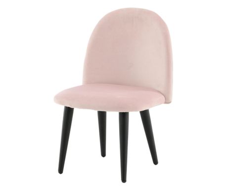 Scaun pentru copii, cameră, catifea roz deschis și negru, 40 cm