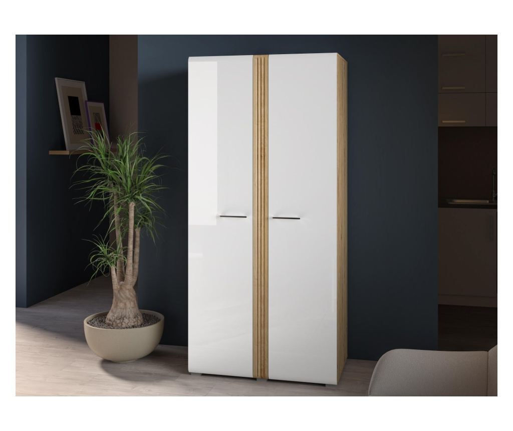 Adagio gardrób, tölgy és fényes fehér, 92 cm - 4