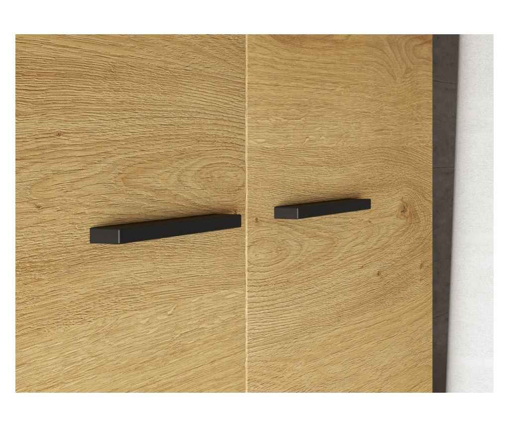 Modesto tölgy és fekete ruhásszekrény, 92 cm - 6
