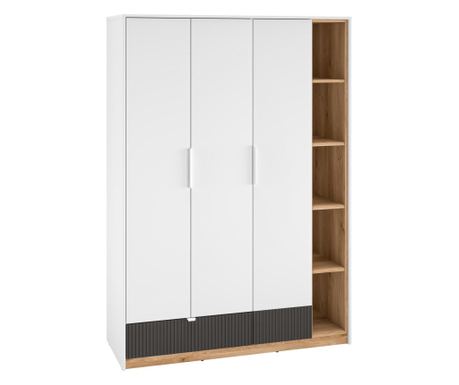 Omara Torino grafitna, bela in hrast, 138 cm