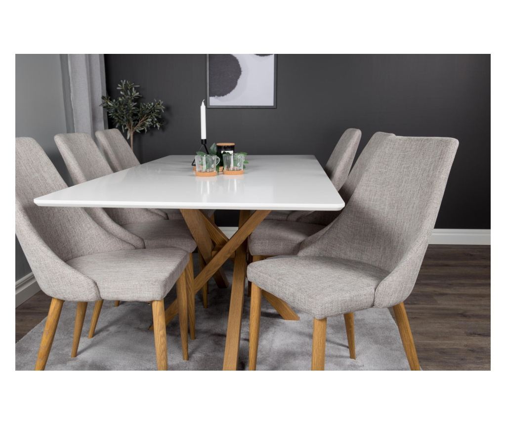 Jídelní stůl Piazza bílý a dub 90 cm - 5