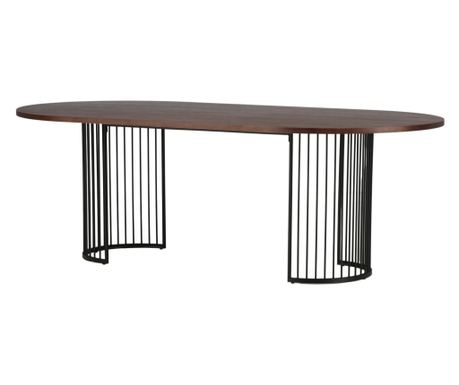 Трапезна маса Hamneskar, орех и черно, 110 см