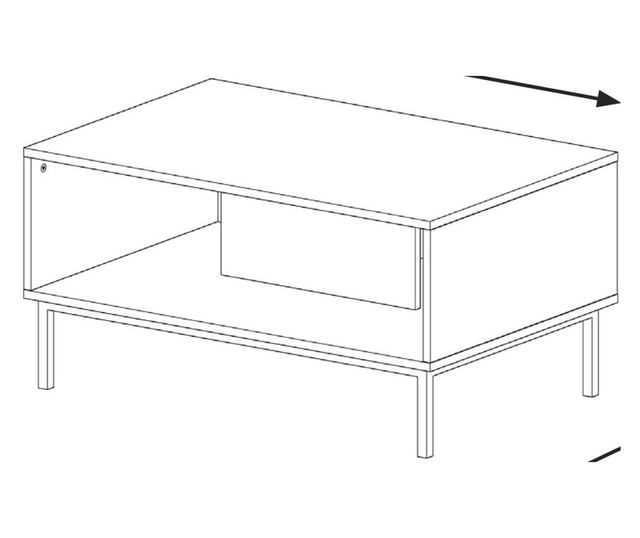 Coffee Table Ravenna F Black & Blue & Gold 90 cm