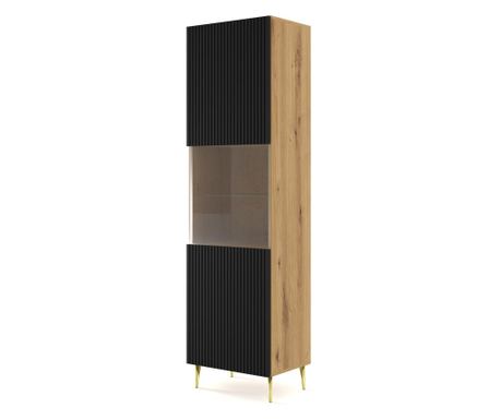 Vitrina Ravenna B bež, crna i zlatna 60 cm