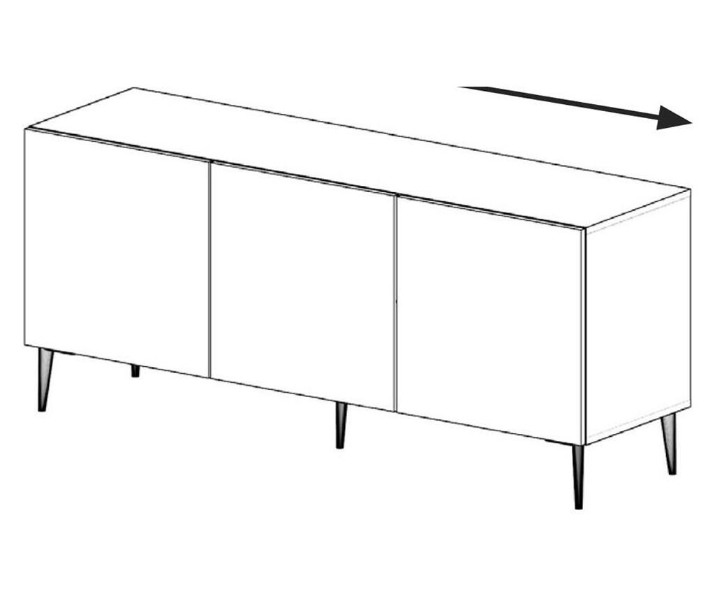 Tv állvány Ravenna B fekete 150 cm - 3