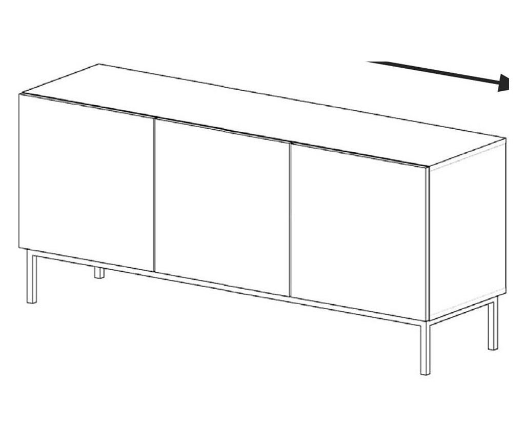 Tv állvány Ravenna B fekete 150 cm - 3