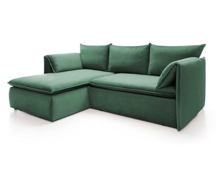Sarokgarnitúra Gold zöld, fekete 230 cm