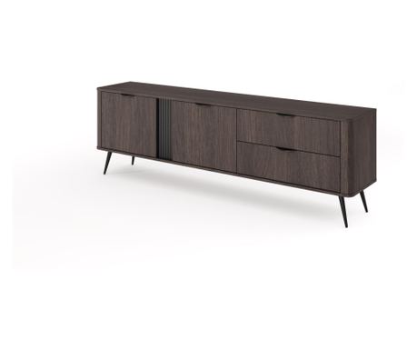 TV stolek Veris dub tmavý a černý 195 cm
