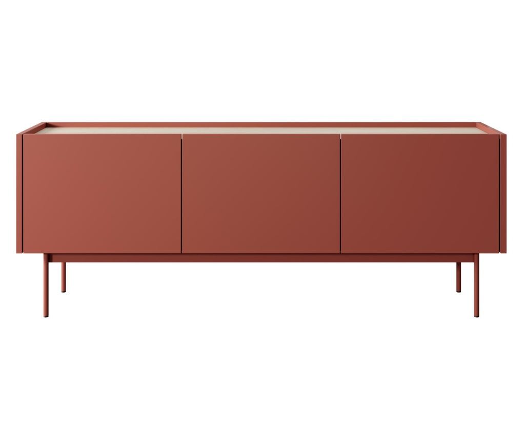 Tv állvány, piros színű, 144 cm - 3