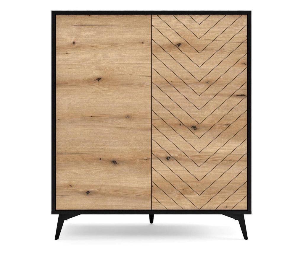 Diamond bézs és fekete tálalószekrény, 104 cm - 2