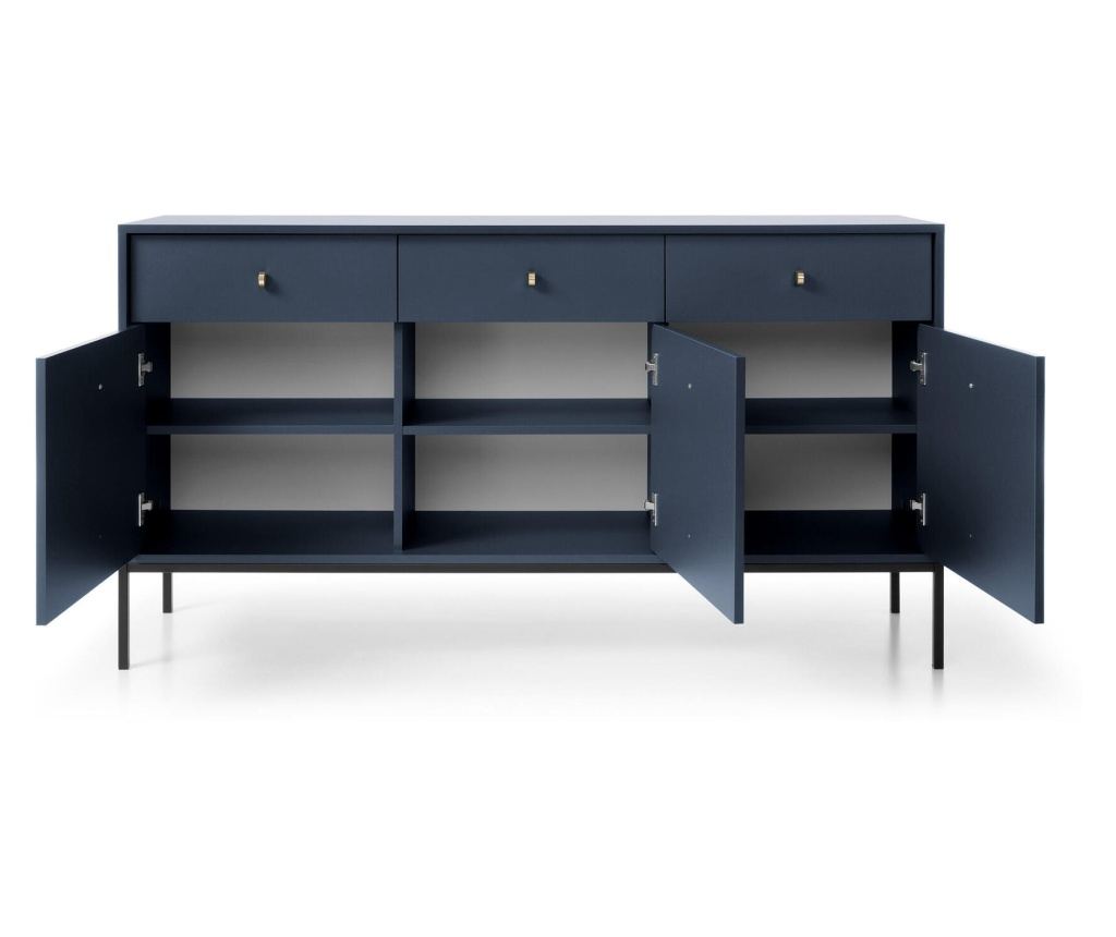 Sideboard Mono Navy Blue & Black 154 cm - 4
