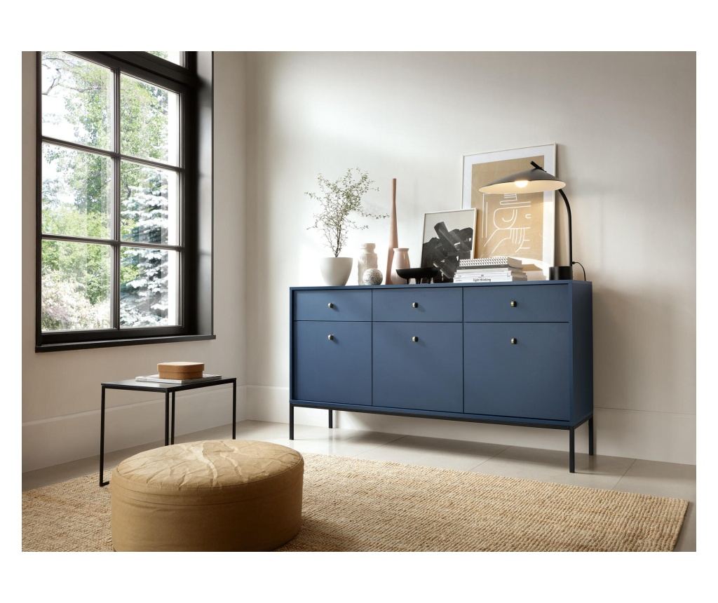 Sideboard Mono Navy Blue & Black 154 cm - 5