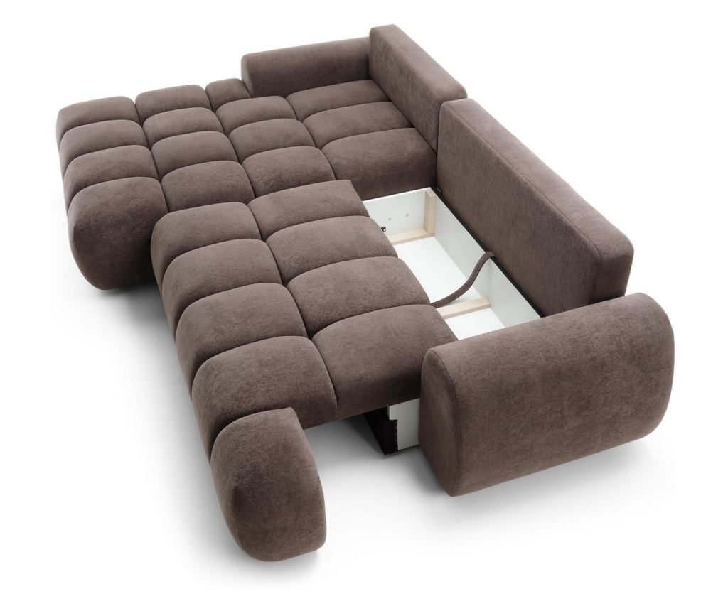 Ъглов диван Rimini кафяв и черен 280 см - 2