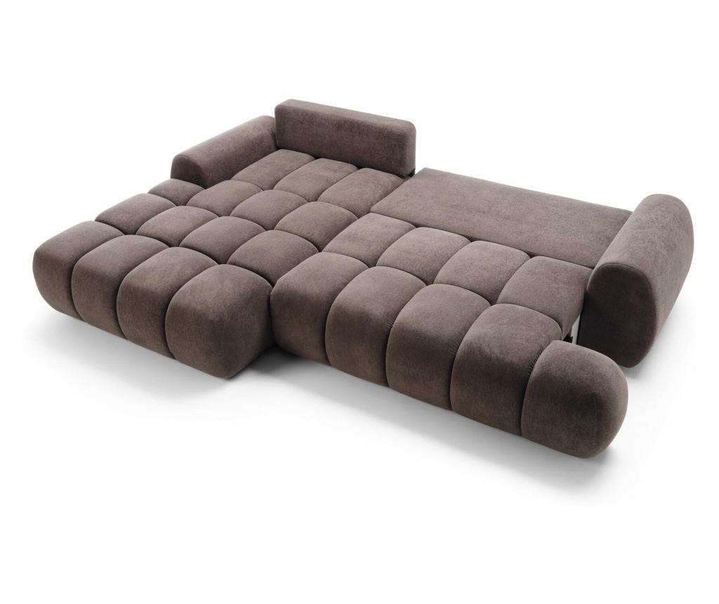 Ъглов диван Rimini кафяв и черен 280 см - 3