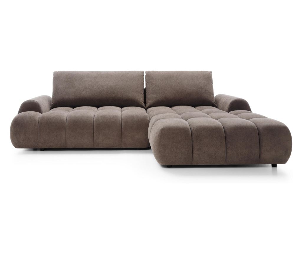 Ъглов диван Rimini кафяв и черен 280 см - 4