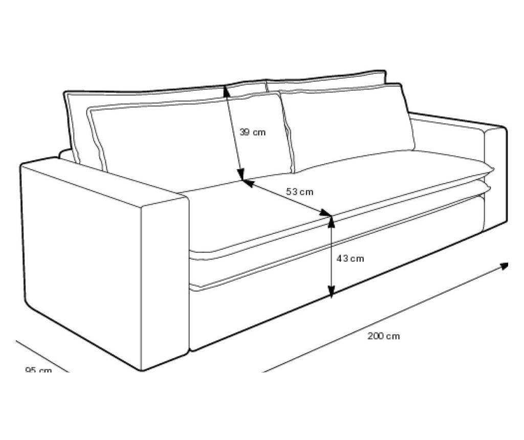 Диван Tilia Creme & Black 244 см - 6
