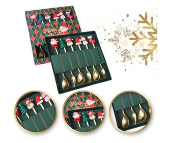 Set tacamuri pentru Craciun, 6 tacamuri, figurine cu tematica magica de Craciun, JollyMag, LYZ6