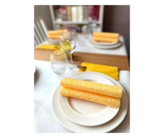 Салфетки Mank HORECA, Spanlin®, Denice Yellow, 40 x 40 см, идеални за сватби, партита, кръщенета, комплект от 30 бр.