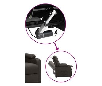 Sjedalo s nagibom i podizanjem, siva taupe, tekstilni materijal