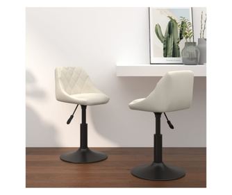 Zakretne kuhinjske stolice, 2 kom., krem, baršun