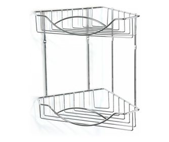 Μεταλλική Γωνιακή Ραφιέρα Μπάνιου με 2 Ράφια AWD02080046