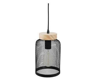 Lustra Steel Mesh Zely, otel, negru,15x25 cm, cablu 80 cm