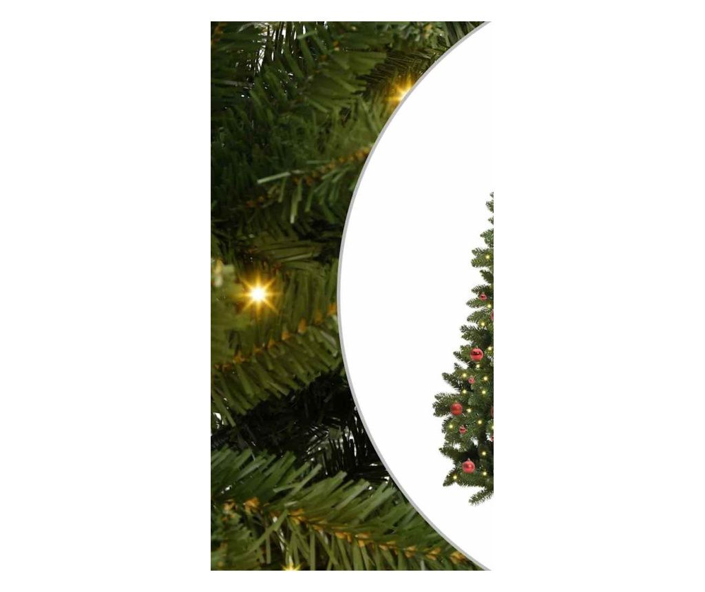 vidaXL Artificial Christmas Tree with 300 LEDs Green 240 cm PVC and Metal