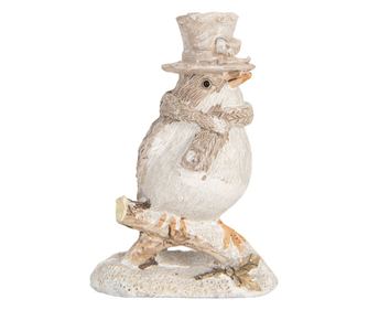 Bež poliresinska figurica ptice 5x3x8 cm
