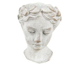 Ženska siva kamena tegla za cvijeće 11x11x17 cm