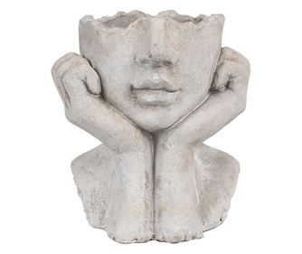 Siva kamena tegla za cvijeće 17x14x18 cm