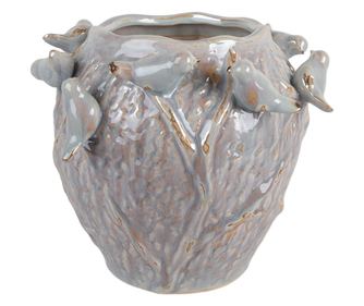 Plavo-smeđa tegla za cvijeće od terakote, 25x20 cm