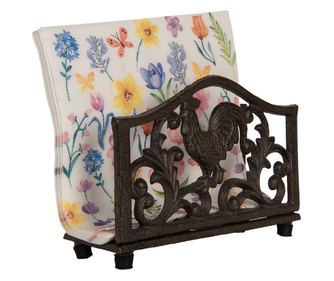 Rjavo železno stojalo za serviete 17x6x12 cm