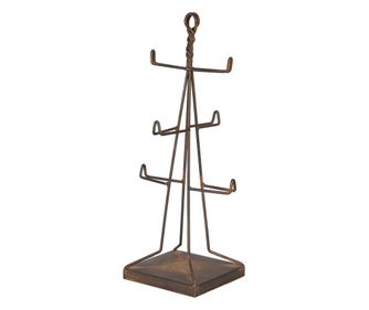 Кафява метална поставка за чаши 16x16x38 см