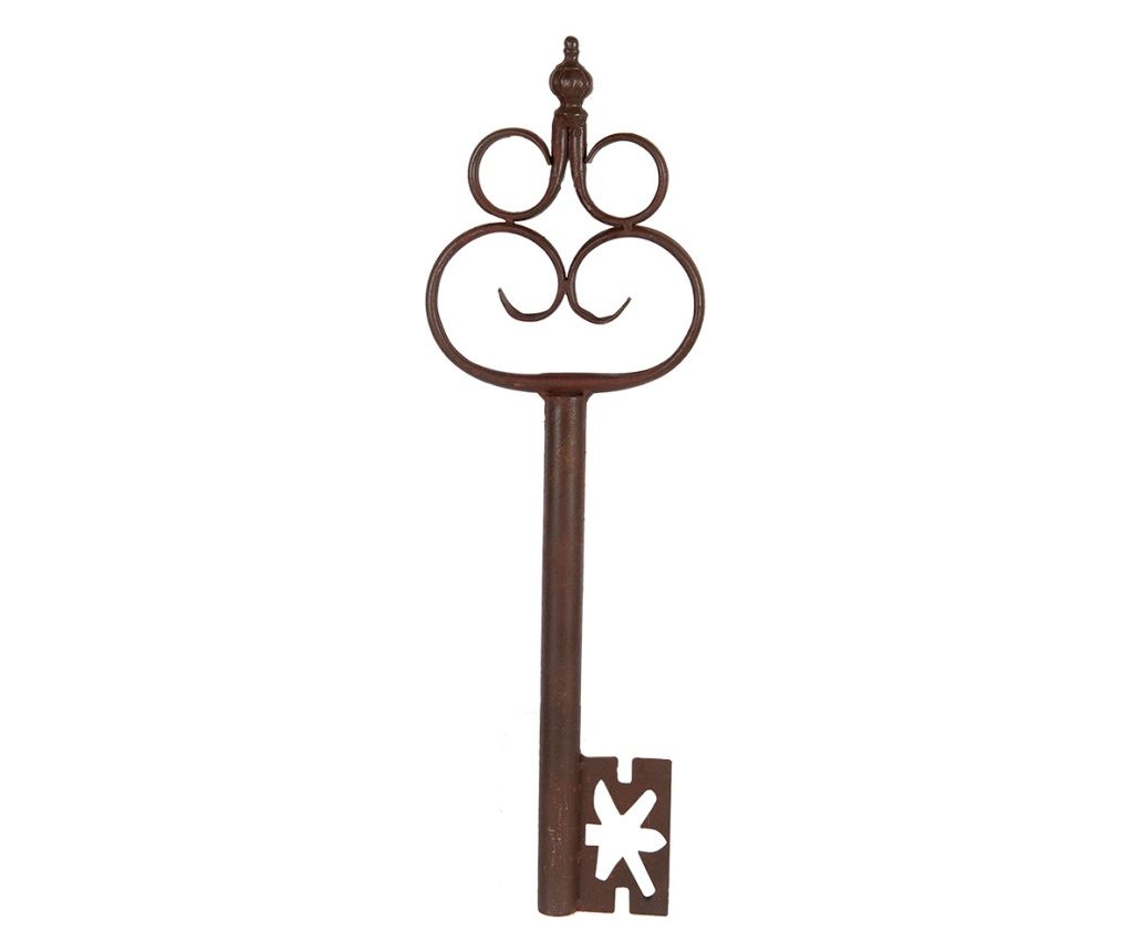 Rjava kovinska dekoracija v obliki ključa 17x3x54 cm