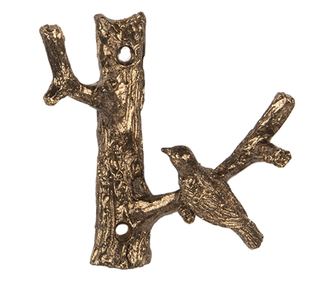 Arany fém madár fali akasztó 9x4x9 cm