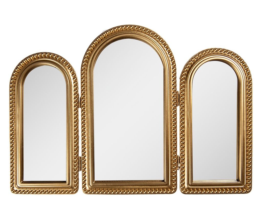 Arany színű polirezin asztali tükör