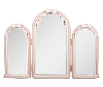 Rožnato namizno ogledalo iz poliresina