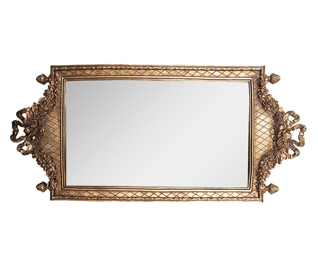 Golden Polyresin Decorative Tray