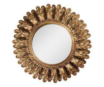 Zlaté nástěnné zrcadlo z polyresinu, průměr 20x3 cm