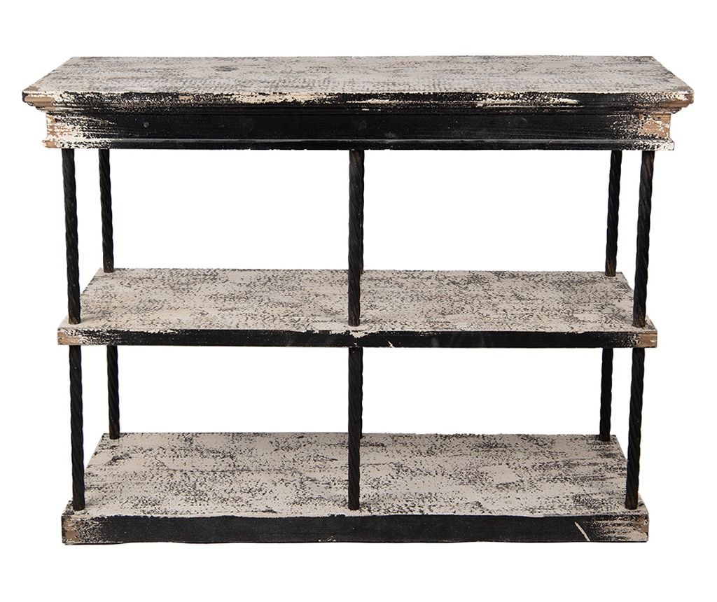 Vintage Μπεζ Μαύρη Κονσόλα 120x40x90 εκ.