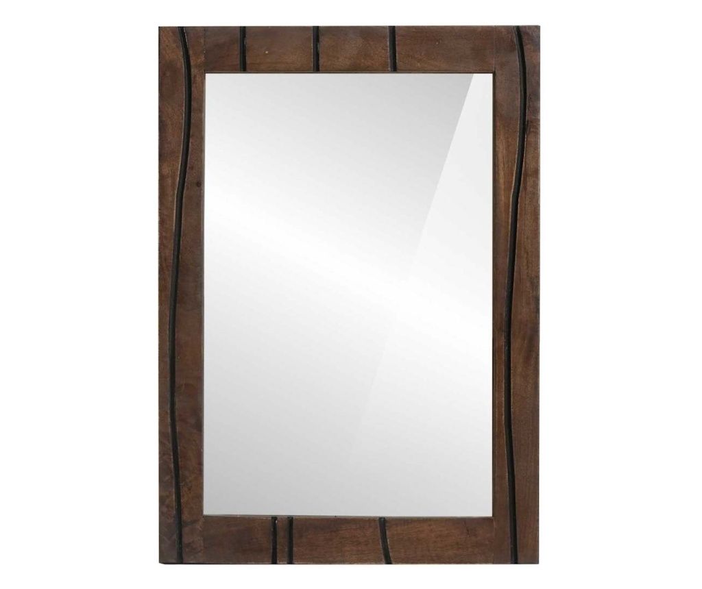 vidaXL Oglindă pentru baie Pe perete cu oglindă Maro 50 x 2.5 x 70 cm