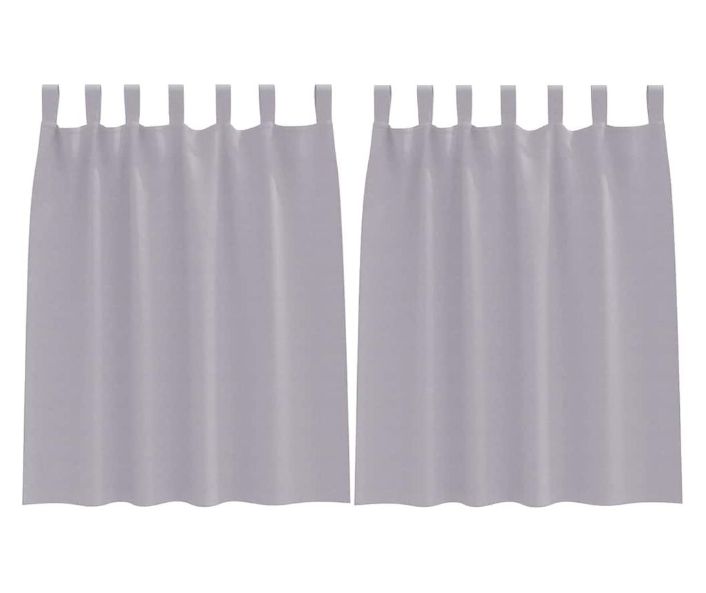 vidaXL Curtains Opaque with Ring 2 pcs Metallic Grey 140 x 140 cm Polyester