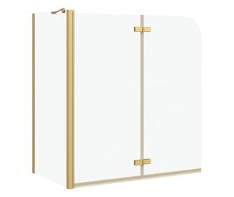 vidaXL Încărcare duș Auriu 120 x 68 x 130 cm Sticlă ESG și aluminiu