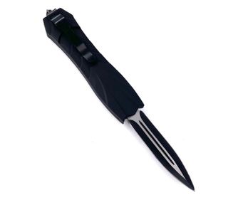 Автоматичен нож KlaussTech, 23 см, PVC дръжка, разбивач на прозорци, скоба, черен