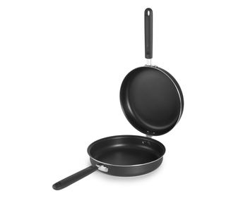 Двоен тиган Ibili-Fusion, незалепващо покритие, 24 см, алуминий, черен