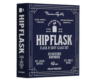 Printworks zsebflaska és kiegészítő szett, Hip Flask, 1 db 220 ml-es zsebflaska, 2 db 30 ml-es pohár, mini tölcsér, rozsdamentes