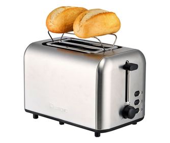 Clatronic kenyérpirító, 2 szeletes, 6 fokozatú, inox, 28x17x15cm