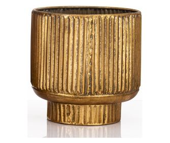 Ghiveci metalic auriu, 20,5x20x20 cm