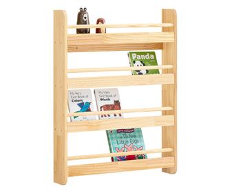 SoBuy Montessori zidna polica s 4 etaže, organizator za knjige i igračke
