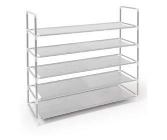 Рафт за обувки, За 20 чифта, 5 нива, 90.5 x 87 x 29.5 см, Сив